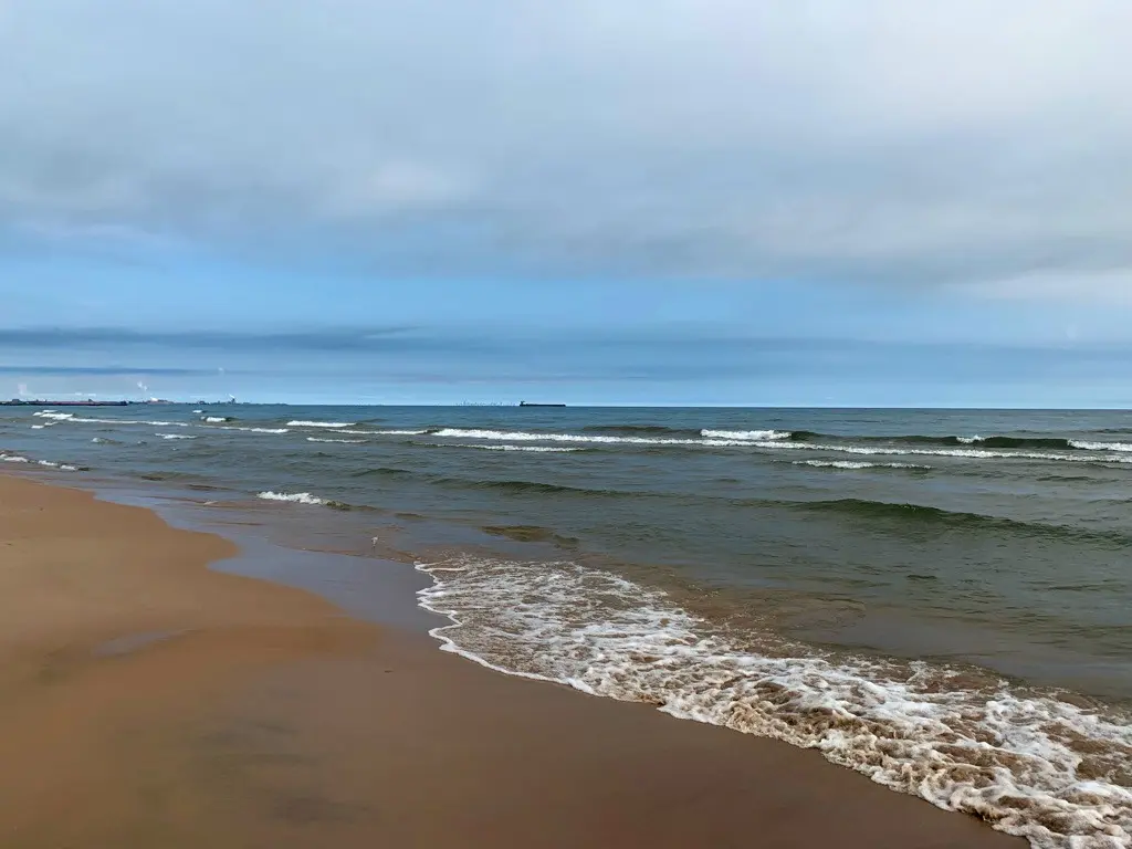 Lake Michigan at the end of Paul H. Douglas Trail
