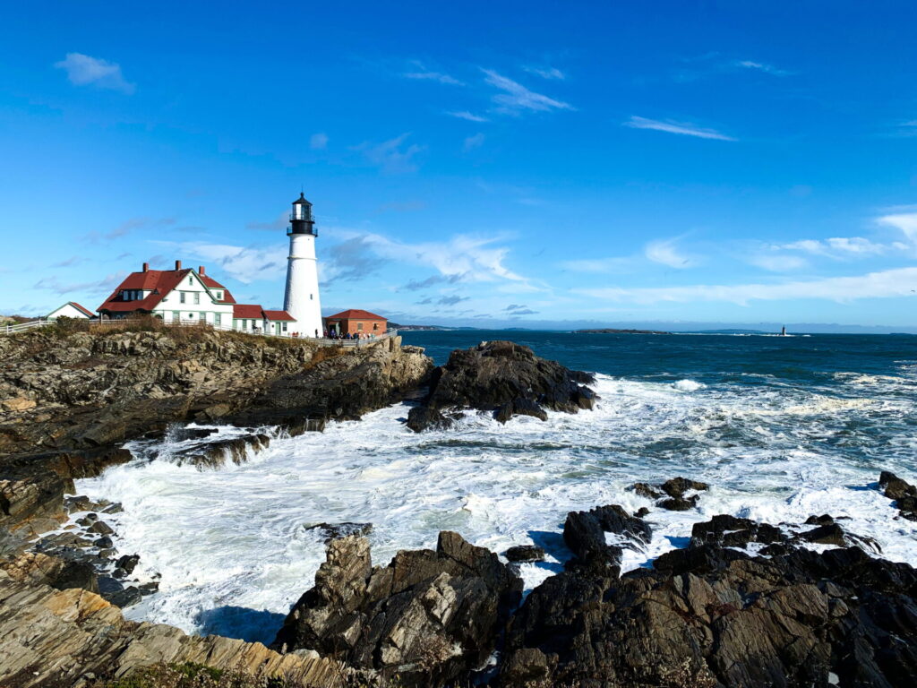 Porthead Lighthouse in Cape Elizabeth Maine