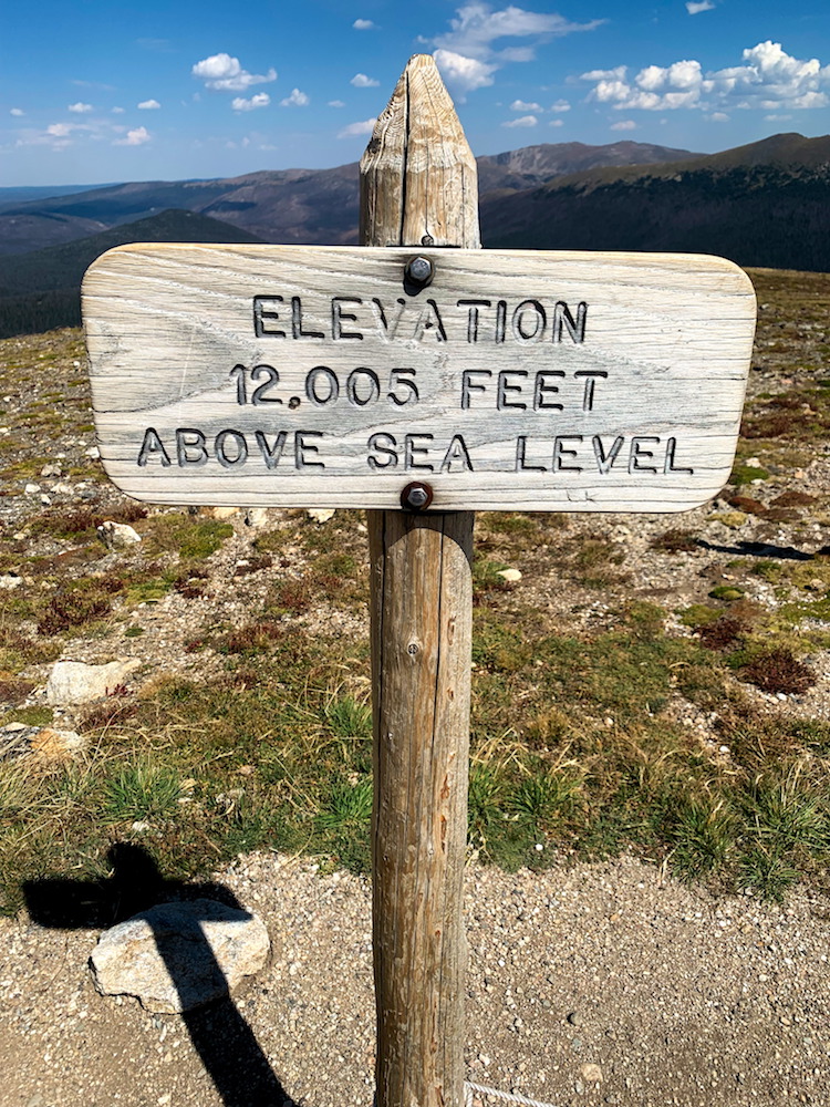 Elevation Sign on the Alpine Ridge Trail