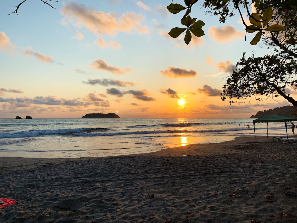 Sunset on a beach in Costa Rica