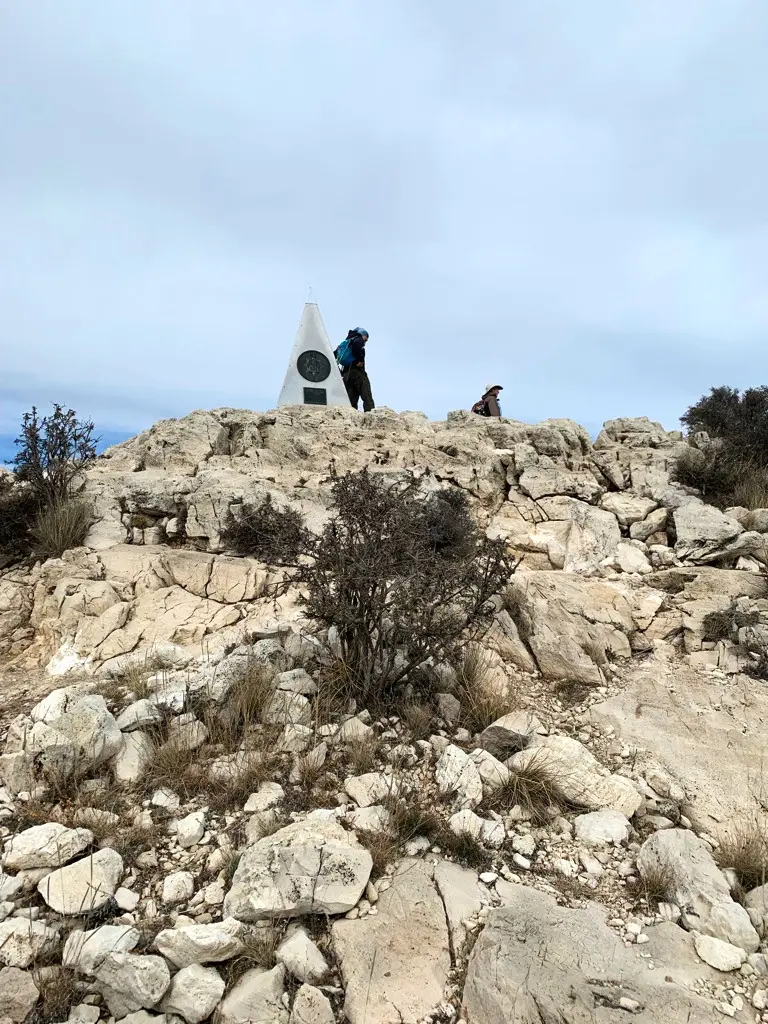 Looking up at the Guadalupe Peak marker