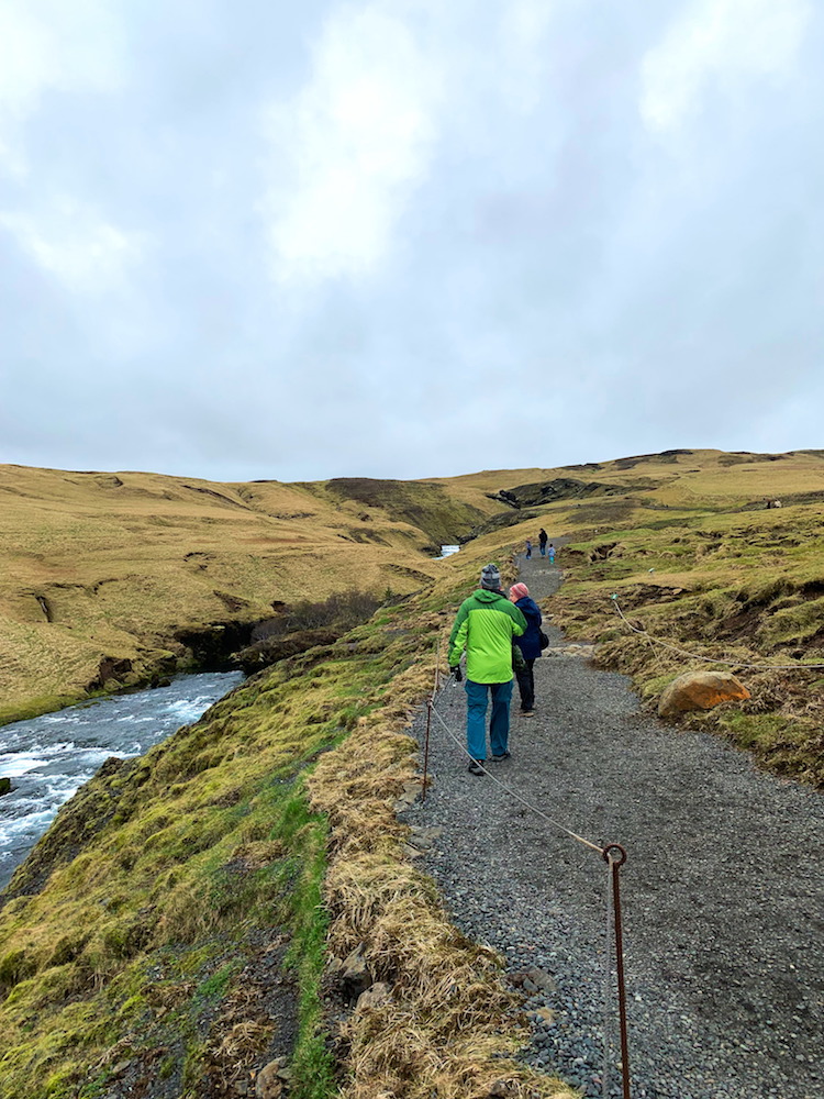 Trail at the top of Skógafoss