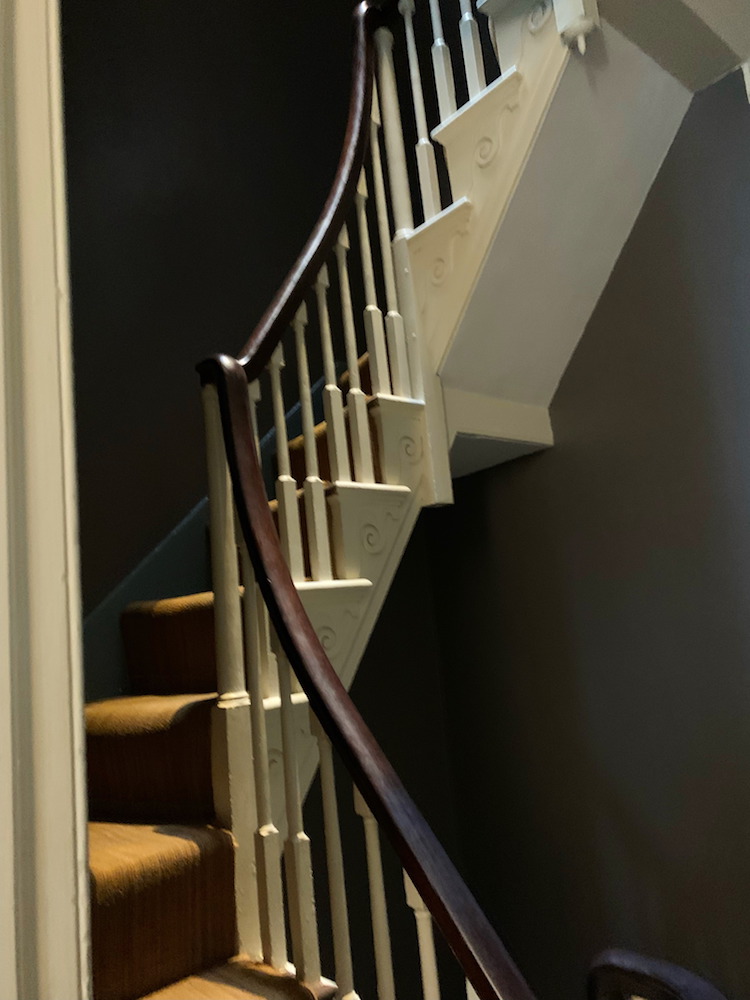Narrow staircase inside Monticello house