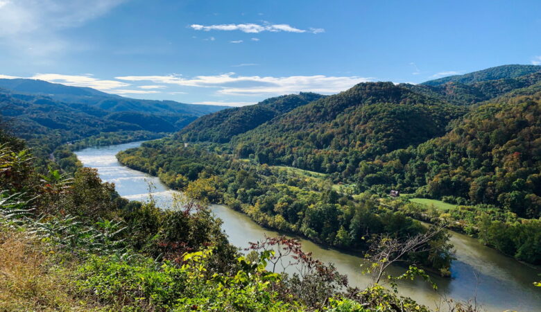 View of Sandstone Falls area of New River Gorge National Park