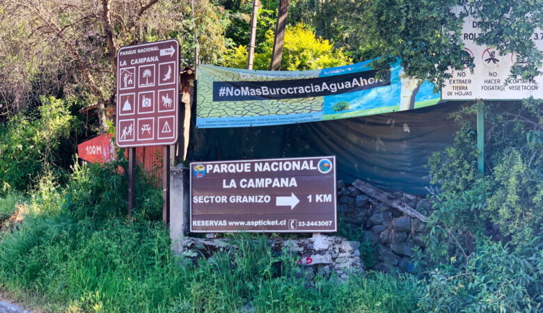 Sign to La Campana National Park
