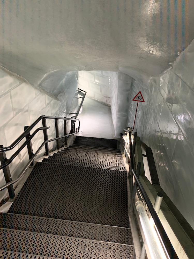 Inside the ice caves at Jungfraujoch