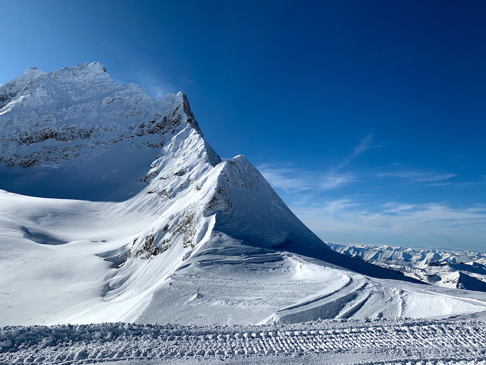 View of the mountains at Jungfraujoch