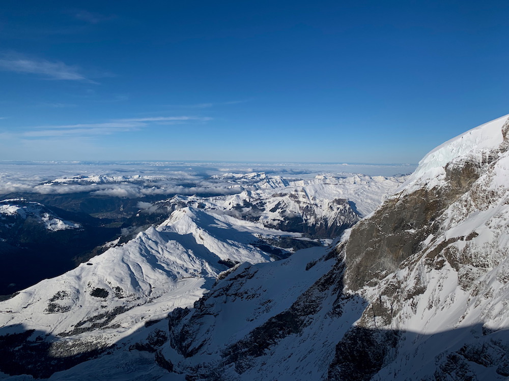 View of the mountains at Jungfraujoch
