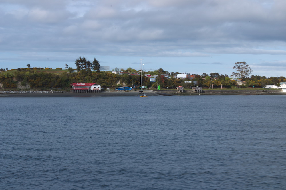 A view of Chiloé Island from the ferry