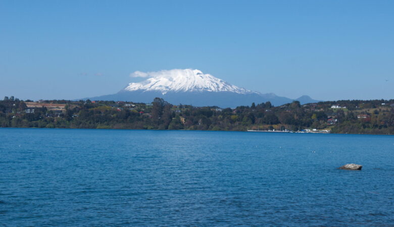 View of the Osorno Volcano from the town of Puerto Varas, Chle