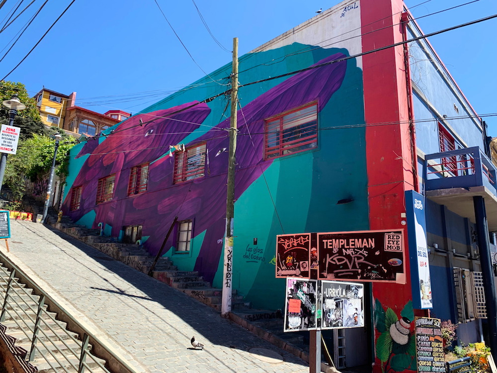 Colorful street art in Valparaiso Chile