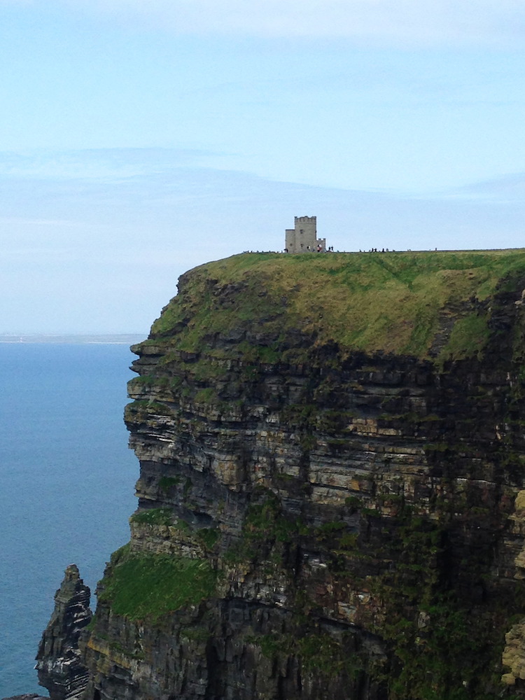Castle in the distance at the Cliffs of Moher
