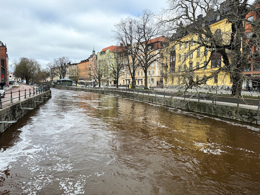 Along a canal in Uppsala