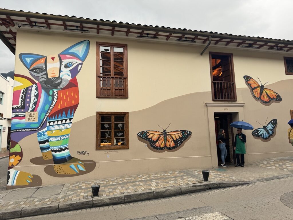 Street art in La Candelaria in Bogota, Colombia