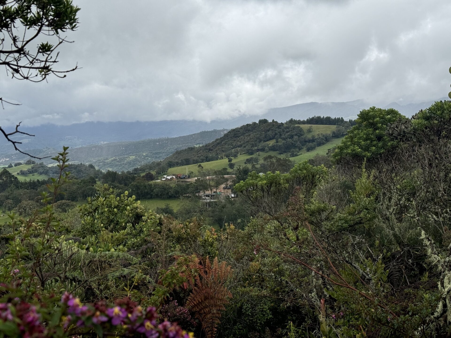 View of Colombia mountains from Guatavita Lagoon