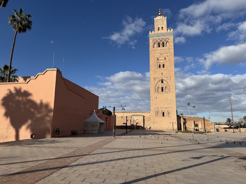 Minaret from a mosque in Marrakesh, Morocco