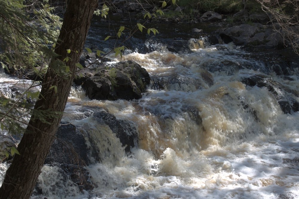 Waterfall along the Doughboy Trail at Copper Falls State Park