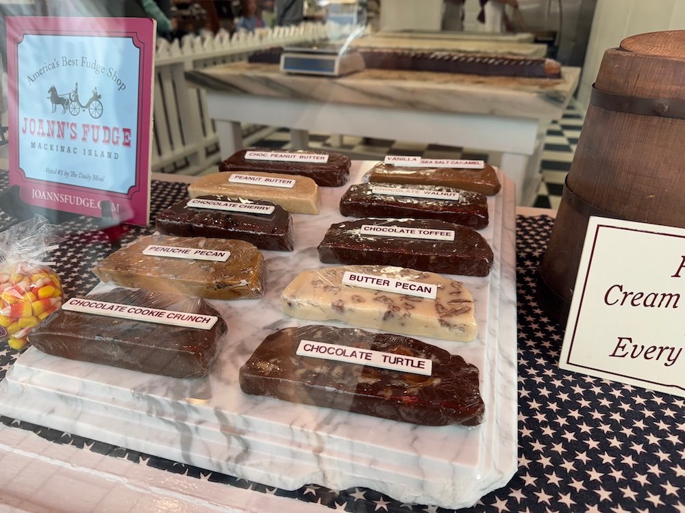 Fudge display on Mackinac Island