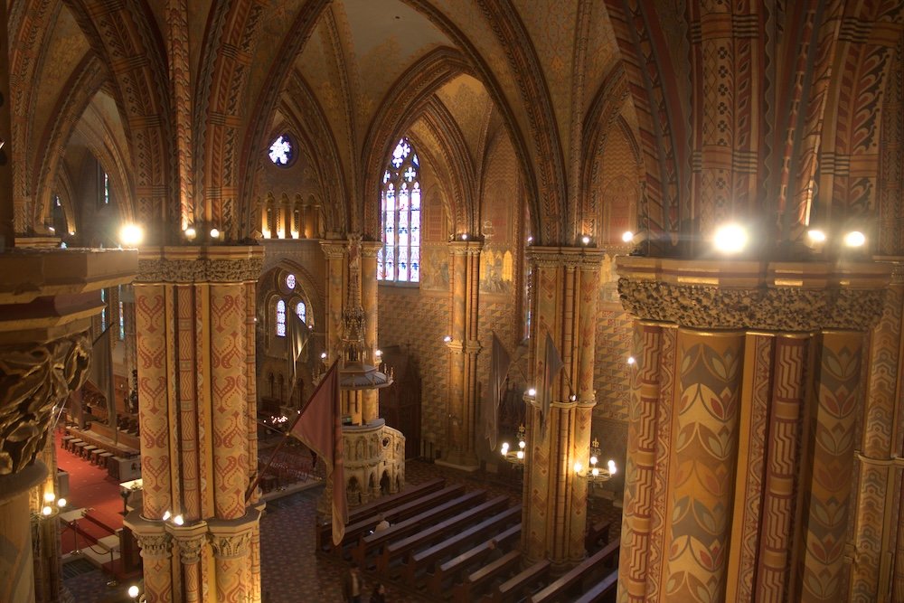 Interior of the Matthias Church in Budapest
