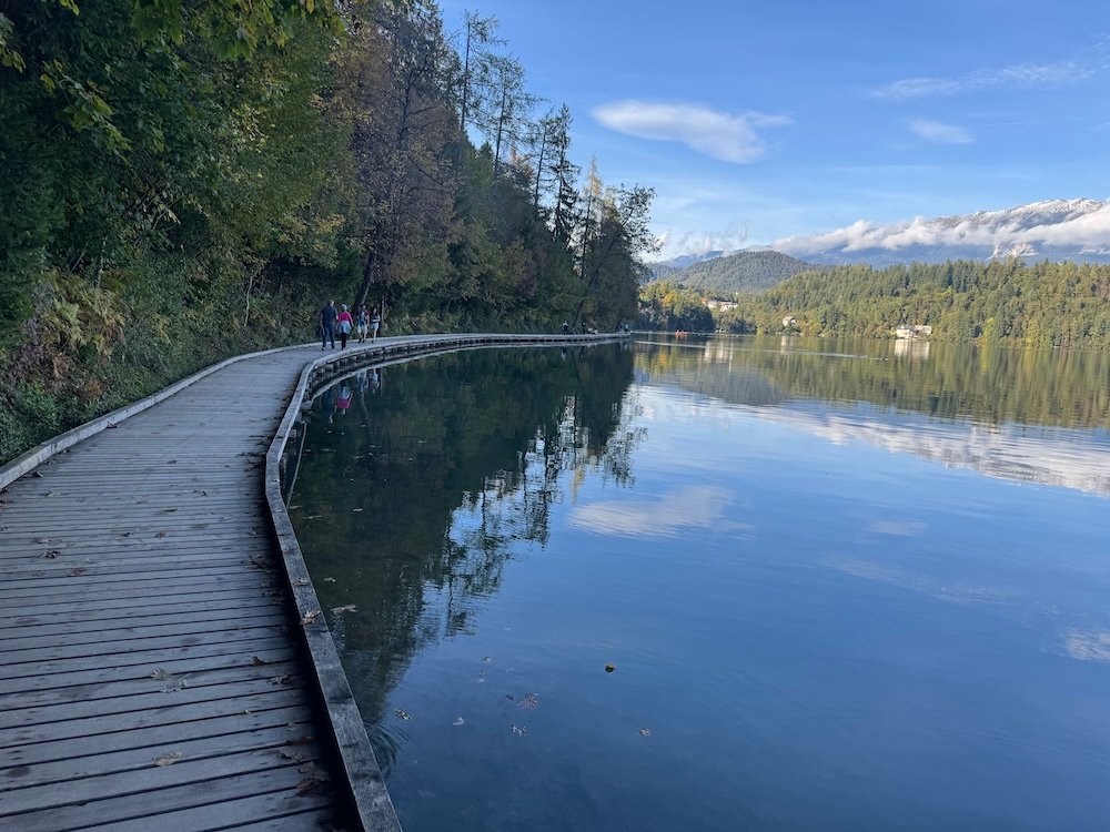 Walking path along Lake Bled