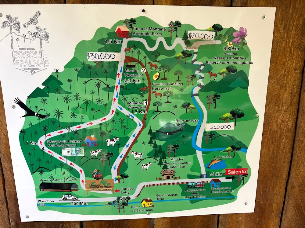 Map of the Cocora Valley Trek