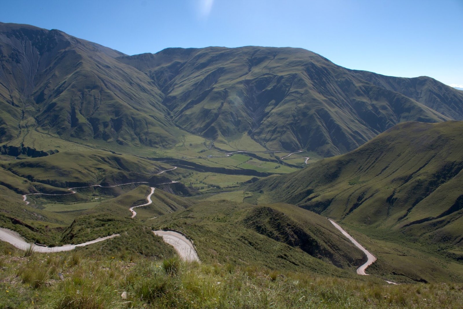 Highway to Cachi winding through the green mountains