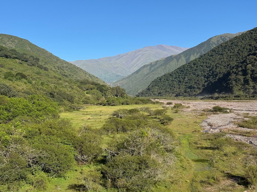View from a bridge on the highway to Cachi