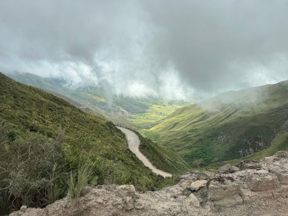 Fog hanging over the highway to Cachi