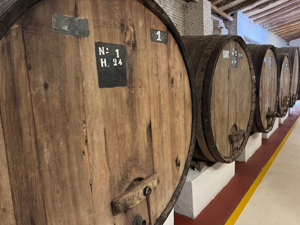 Wine barrels at a winery in Cafayate
