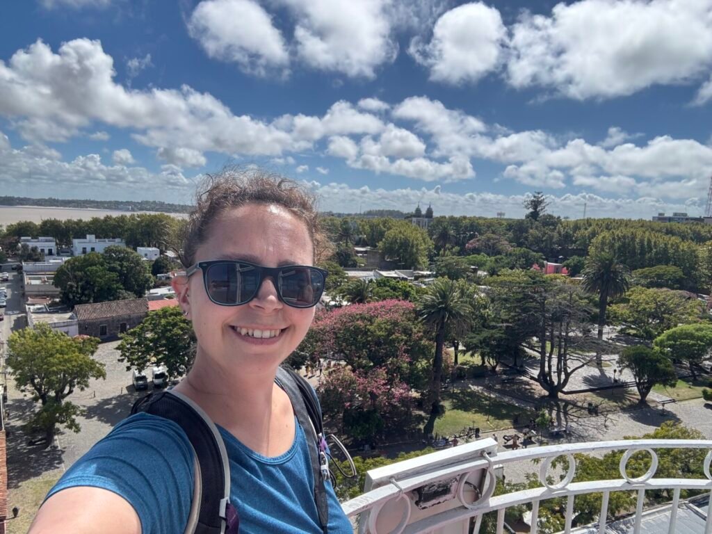 Selfie of the author on the lighthouse in Colonia del Sacramento, Uruguay