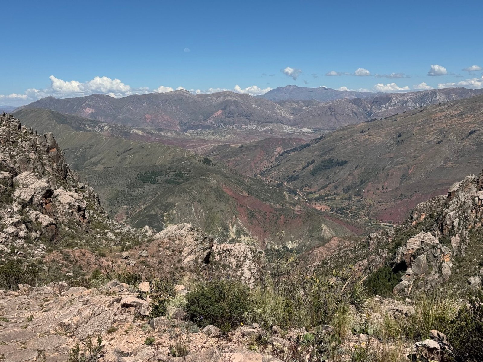 View of the Maragua Crater from the Inca Trail in Bolivia