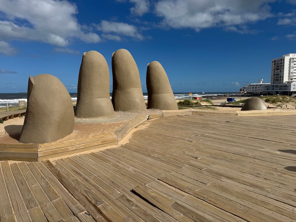 Hand sculpture in Punta del Este