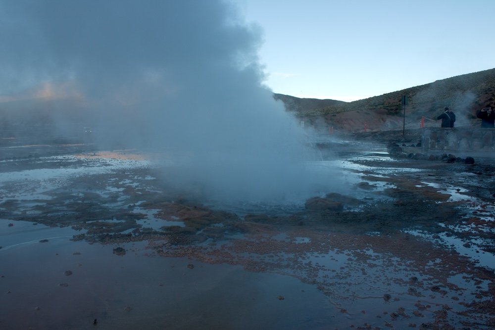 Steam rising from the Tatio Geysers