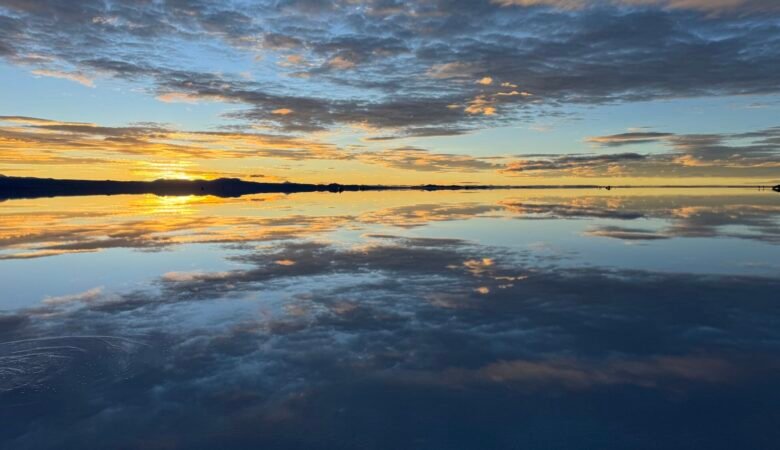Sunrise on the Uyuni Salt Flats