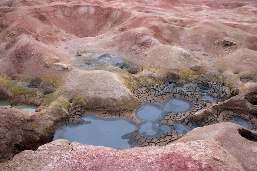 Colorful rocks at the geyser fields