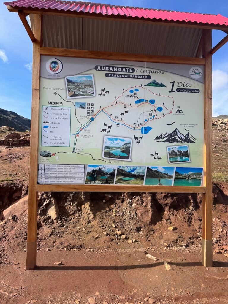 Map of the Ausangate 7 Lakes hike