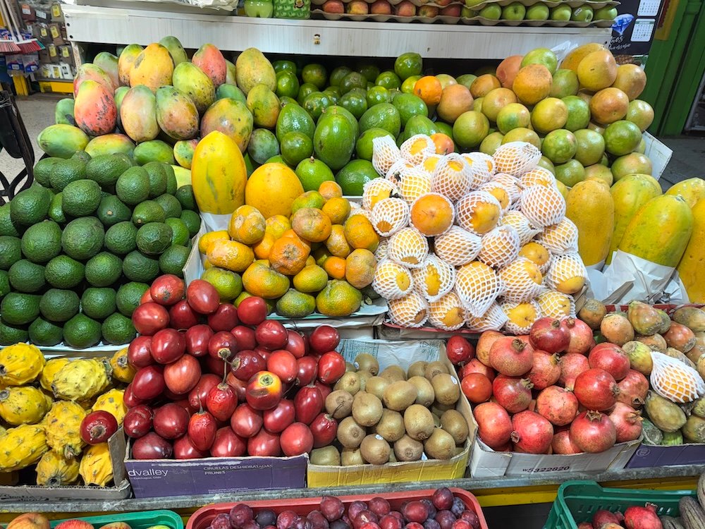 Fruit display at Bogota Fruit Market