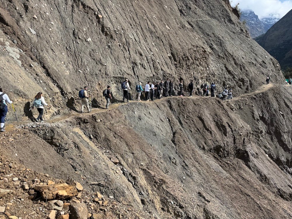 Hikers on the trail to Huamantay Lake