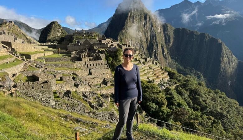 Author standing in front of Machu Picchu