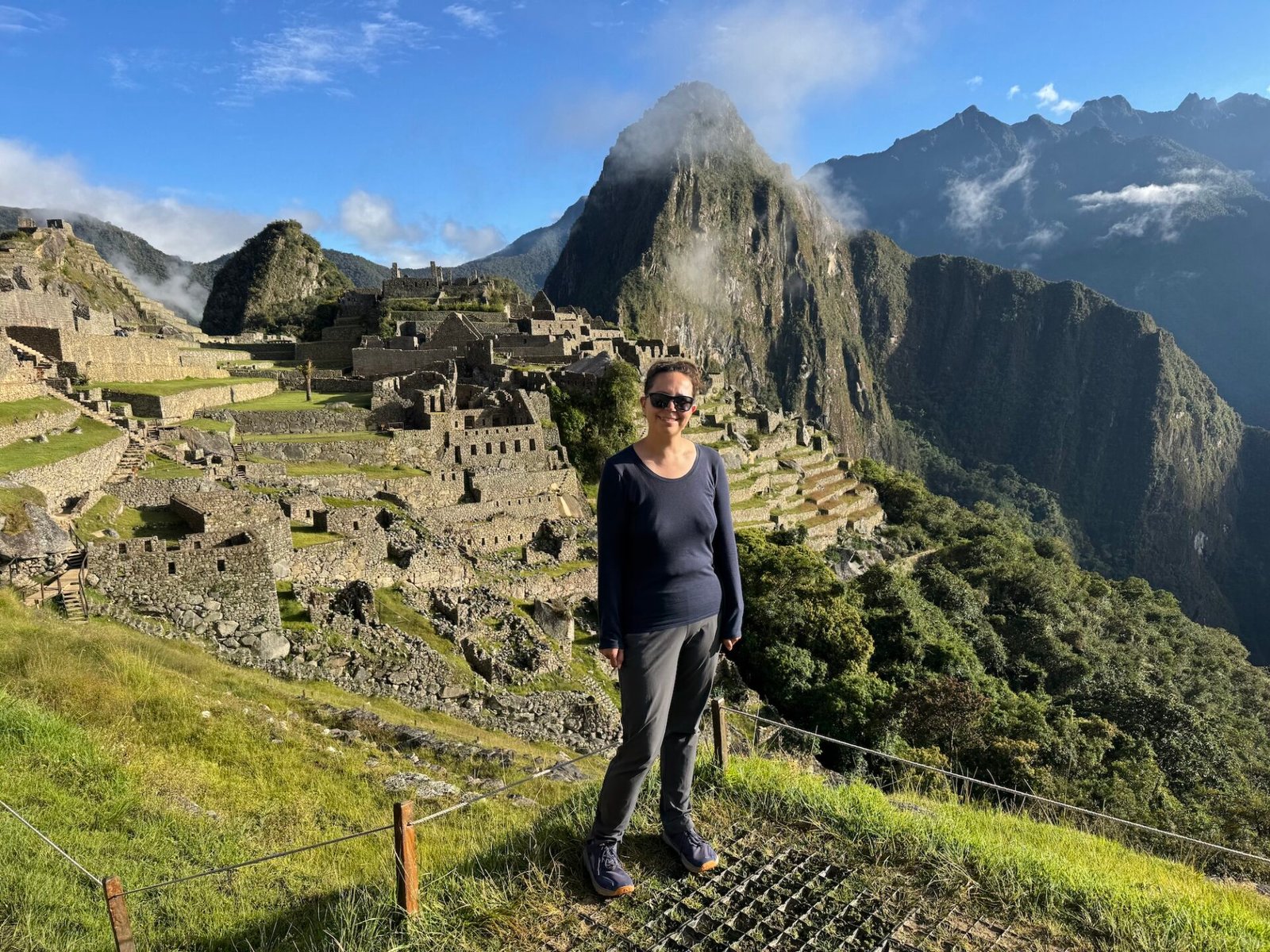 Author standing in front of Machu Picchu
