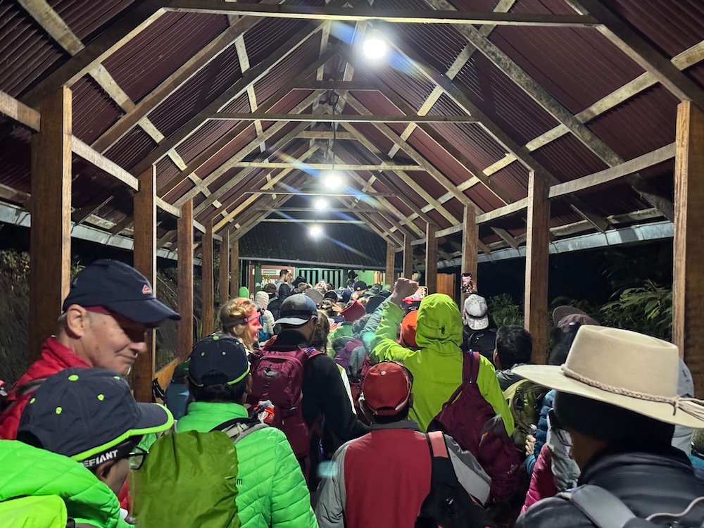 Crowds waiting at the gate on the morning of Day 4