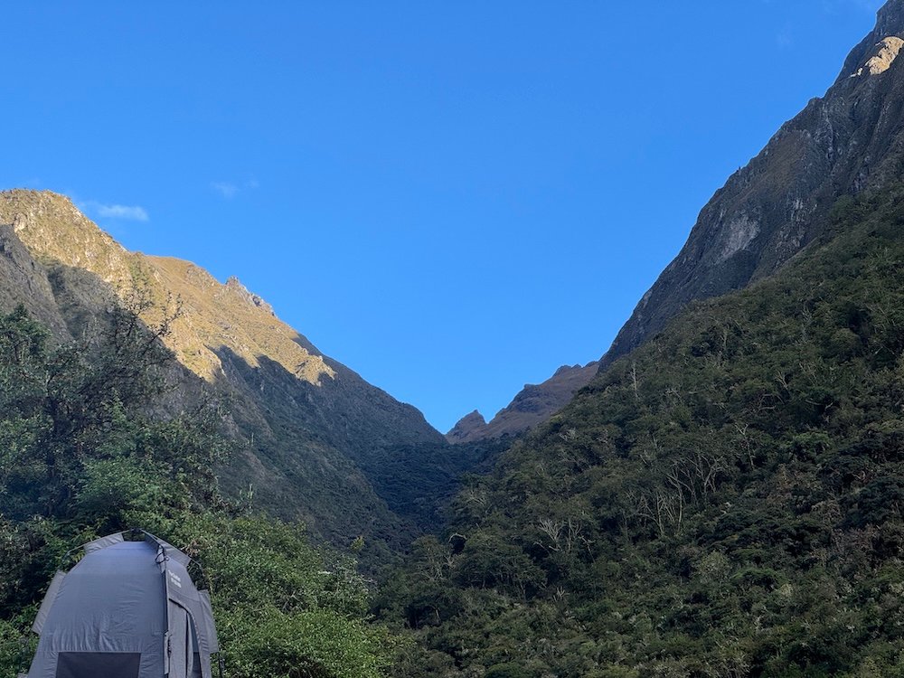 Looking at the mountains from our campsite on night 1 on the Inca Trail