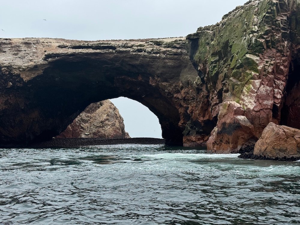 Rock formations and birds on the Las Ballestas Islands