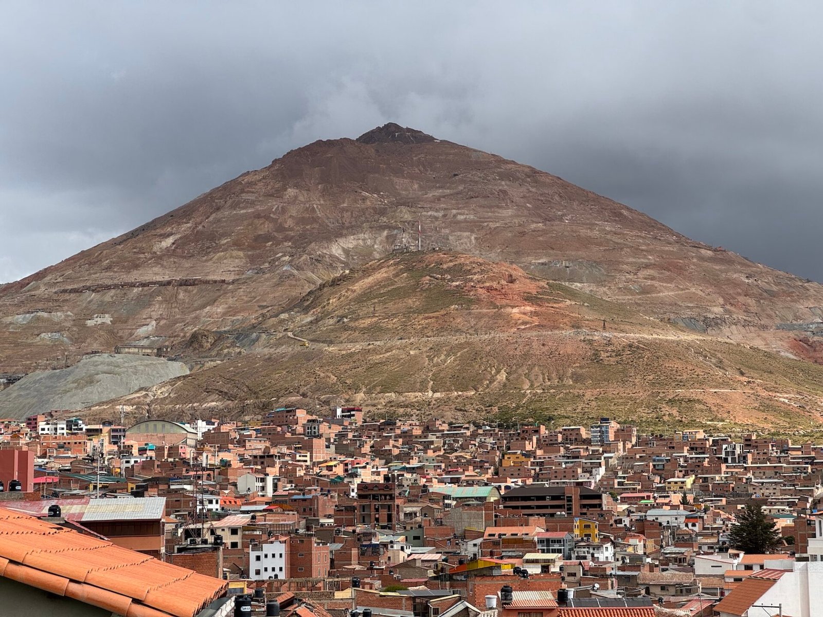 Cerro Rico Mountain towering over the city of Potosi