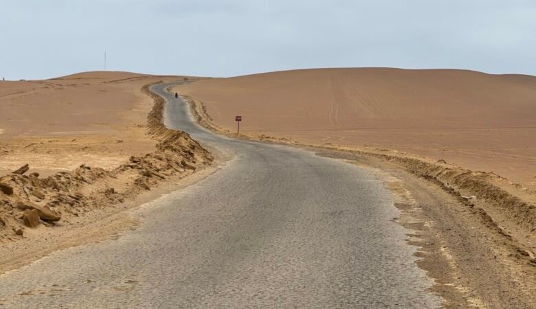 Road running through Paracas National Reserve
