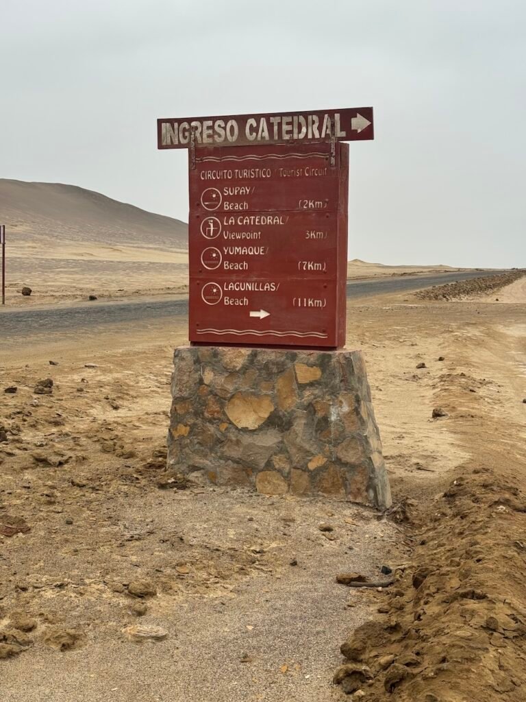 Informational sign in Paracas National Reserve