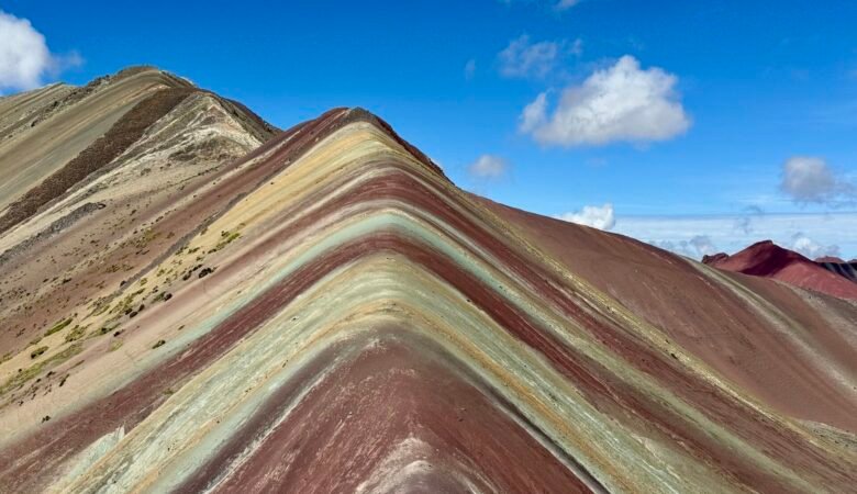 View of Rainbow Mountain from Vinicunca