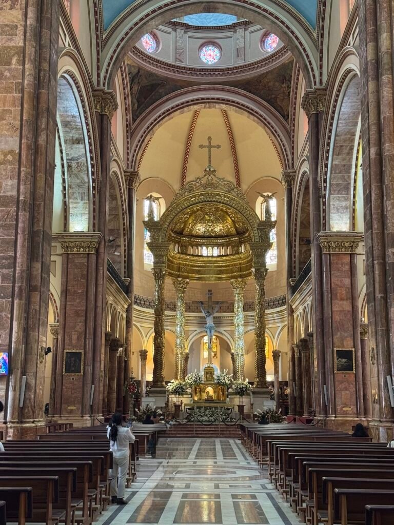 Inside the new cathedral in Cuenca, Ecuador