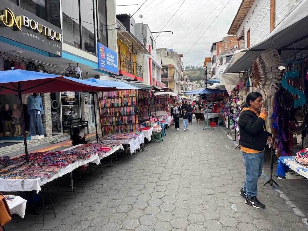 Market stalls at Otavalo Market