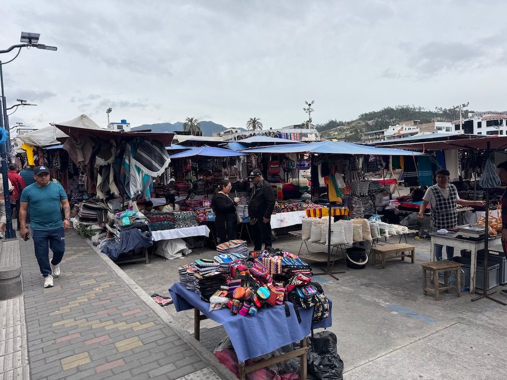 Market stalls at Otavalo Market